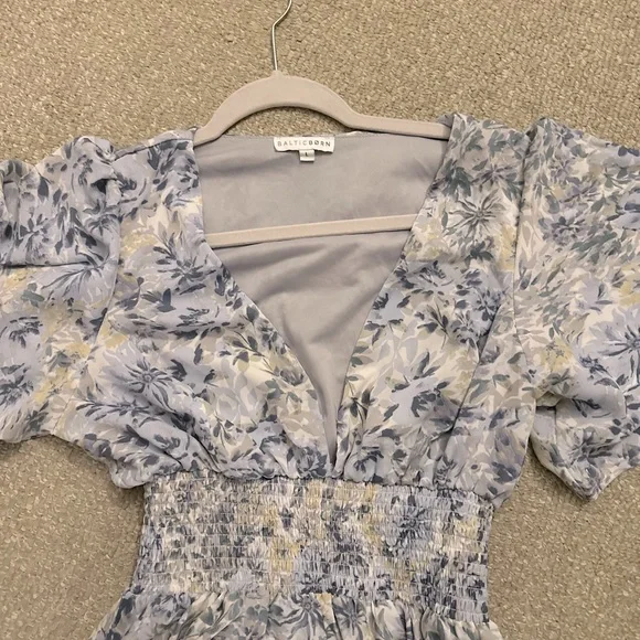 Baltic Born Blue Floral Maxi Dress for Wedding Guest or Event, Bump Friendly - Picture 4 of 14